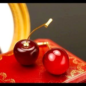 Earrings, cherry Earrings,red earrings, elegant earrings, stylish earrings.